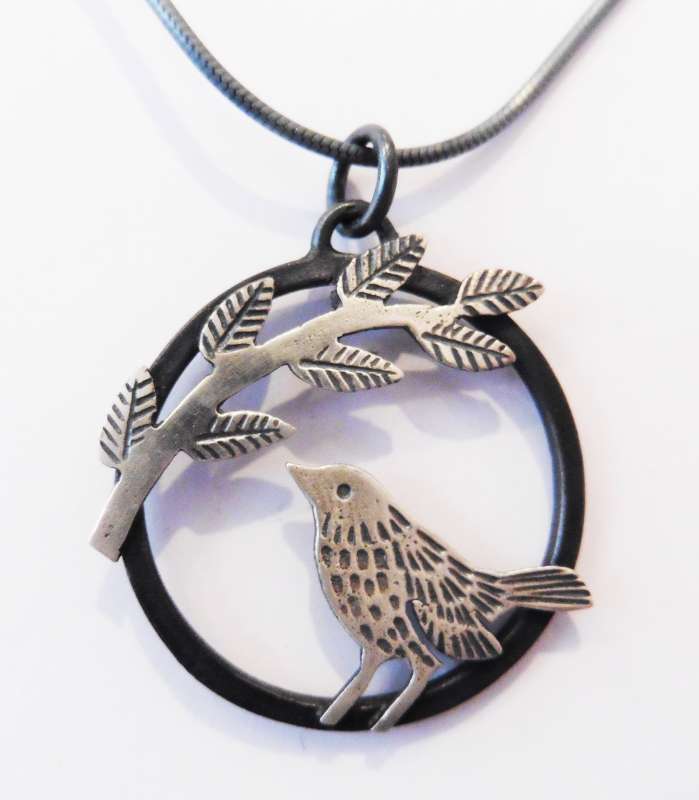 Bird and Leaves Pendant
